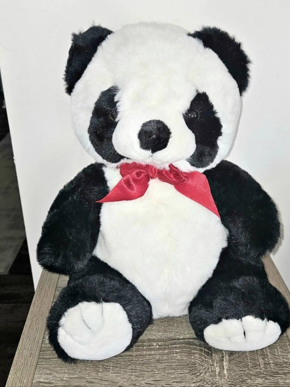 Vintage Christmas Panda Insong Trading Korea Stuffed Animal Plush 16" SEE